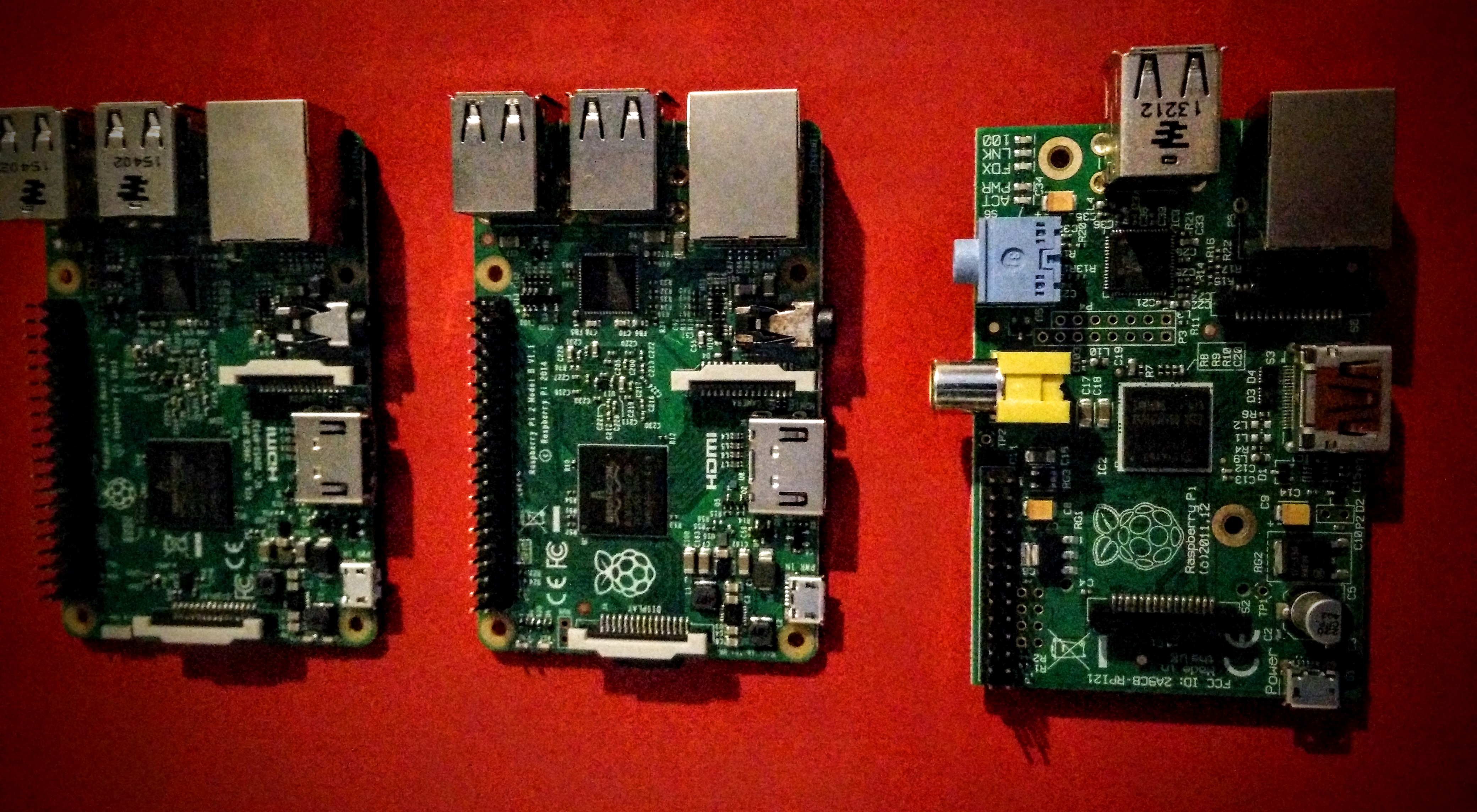 The Raspberry Pi 1, 2 and 3 compared