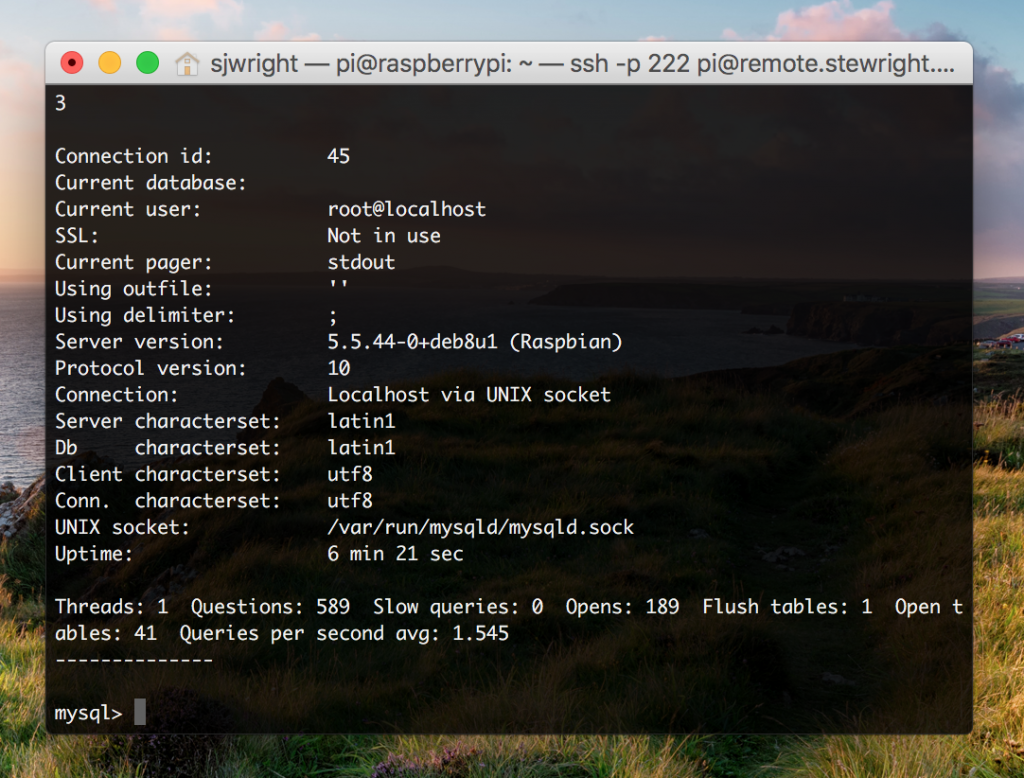 MySQL on Raspbian OS