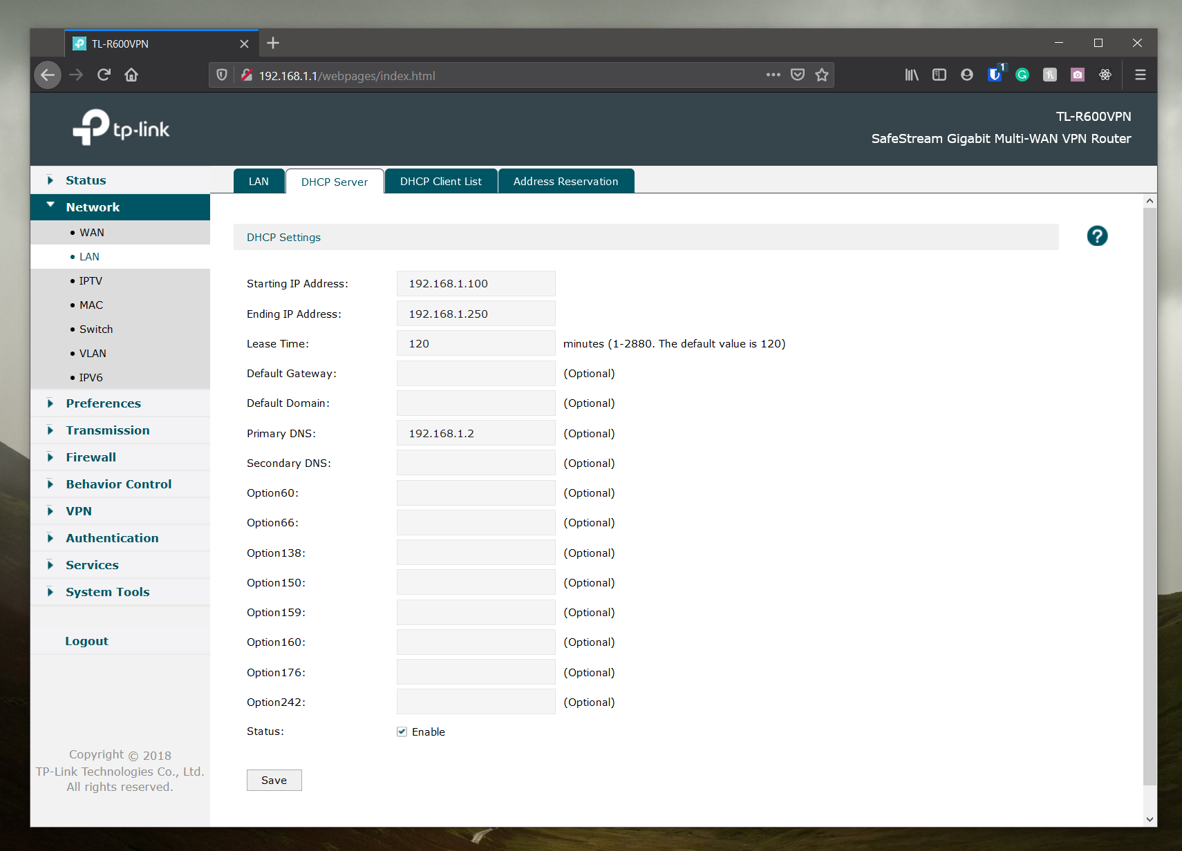 Configure your router