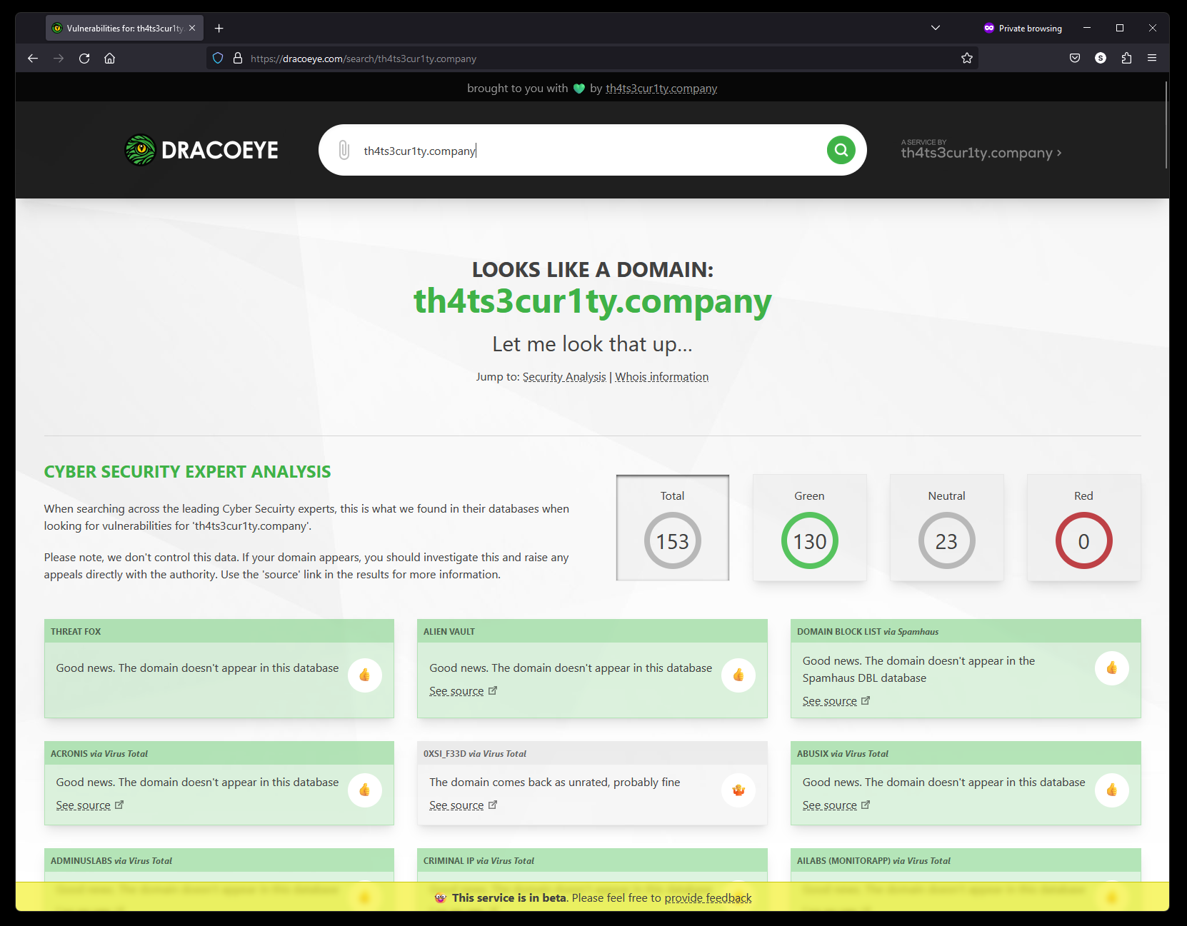 Screenshot of Dracoeye.com