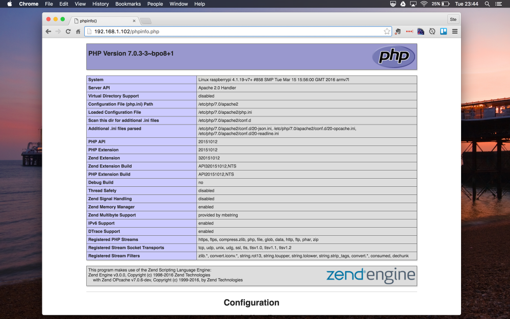 Turn your Raspberry Pi 3 into a PHP 7 powered web server